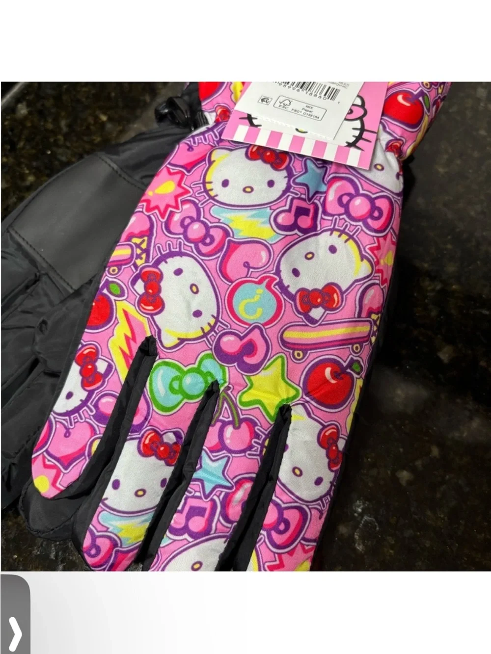 Bioworld Pink Hello Kitty Pattern Kids Mittens